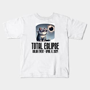 Total Eclipse Funny Meme Cat - Solar Event, Solar Eclipse April 8 2024, Totality Kids T-Shirt